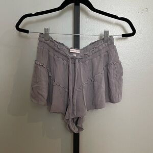 Sincerely Jules Grey Ruffle Lounge Shorts Size Medium
